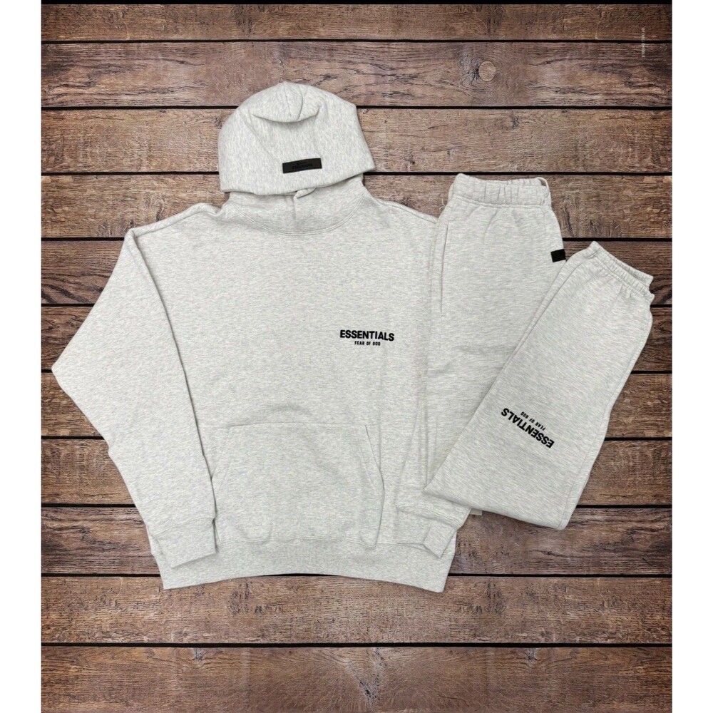 Essentials Fear Of God Light Oatmeal SET Hoodie & Sweatpants Size XL ✅